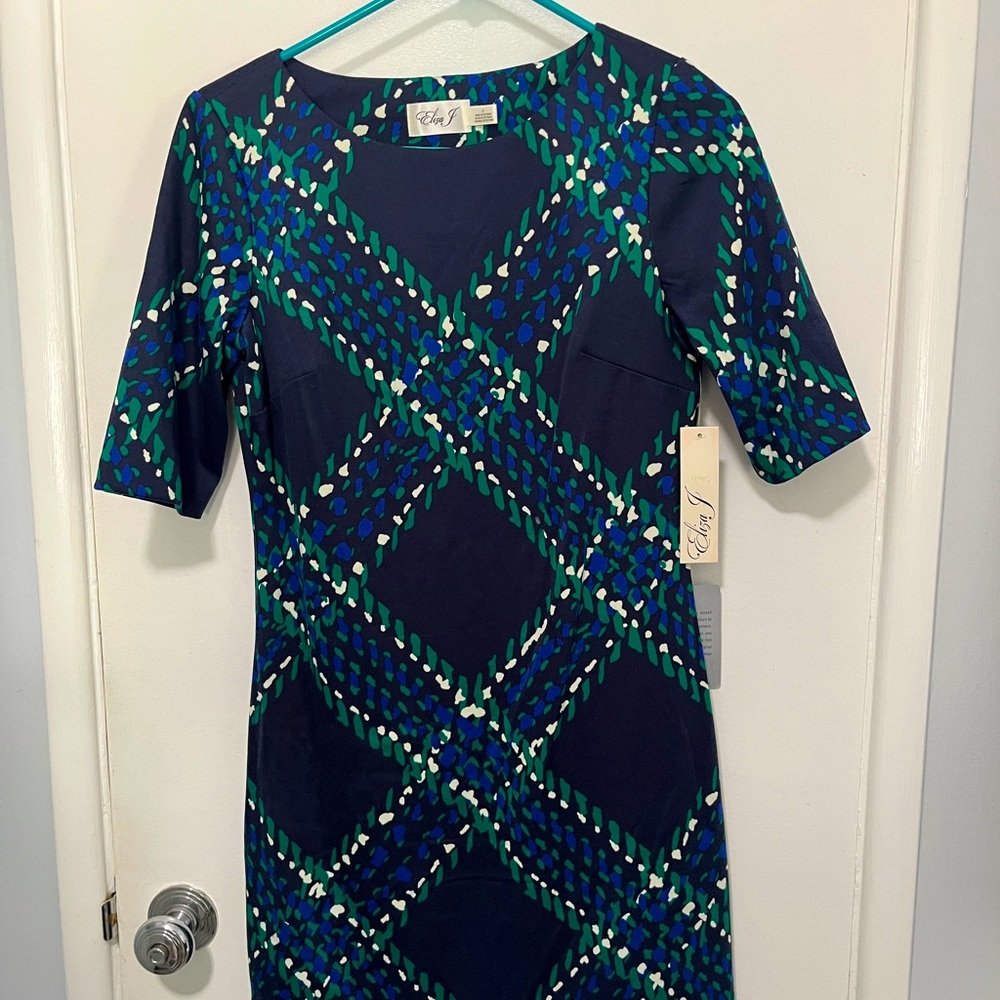 Eliza J Midi 3/4 Sleeve Short Dress Size 2 NWT